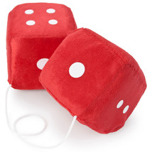 Pair of Red 3in Hanging Fuzzy Dice - £15.96 GBP