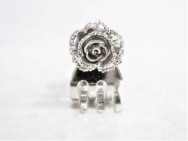 Tiny mini silver metal silver flower hair claw clip - £5.55 GBP