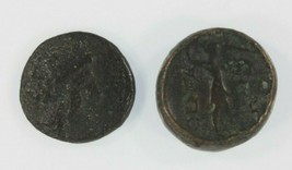 Ancient Greece 2-coin Set // 400-344 BC Larissa AE // 196 BC Thessalian League - £42.88 GBP