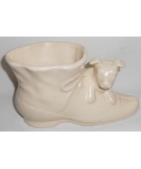 Vintage SHAWNEE Dog and Boot WHITE MATTE PLANTER Made in USA - $40.32 CAD