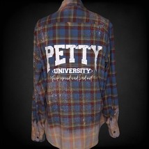 Upcycled Wrangler Oxford Shirt, Petty University Plaid Cussing College, ... - £25.28 GBP