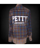 Upcycled Wrangler Oxford Shirt, Petty University Plaid Cussing College, ... - $32.71