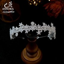 Luxury Fashion Bridal Crown Wedding Hair Accessories CZ Flower Vine Crystal Head - £78.58 GBP