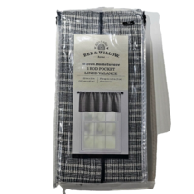 Bee &amp; Willow Home Woven Basketweave 1 Rod Pocket Lined Valance 50x18in Charcoal - £15.63 GBP