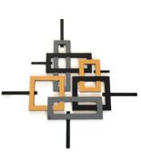 Frame design Wall Sculpture, Wood sculpture, Metal Wall decor 38x37- Art69 - $212.85