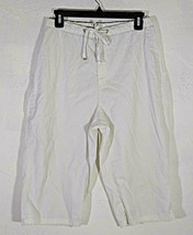 Liz Claiborne LizWear Jeans Womens Pants Size 8 White Capri Drawstring Casual - $9.99