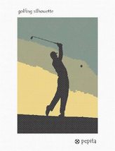 Pepita Needlepoint Canvas: Golfing Silhouette, 7&quot; x 10&quot; - $50.00+