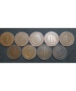 GERMANY 1 RENTENPFENNIG AND REICHSPFENNIG 9 COINS 1924 A - J  WEIMAR RAR... - £44.45 GBP
