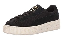 Puma Size 8.5 Basket Platform Ow Black Fabric Suede Sneakers New Womens Shoes - £73.75 GBP