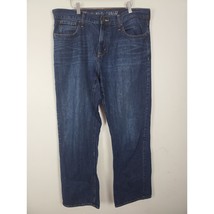 Old Navy Loose Fit Jeans 36x34 Mens Straight Leg High Rise Dark Wash Bot... - $18.80