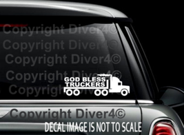 God Bless Truckers Custom Car Truck Van Window Decal Bumper Sticker US Seller - £5.25 GBP+
