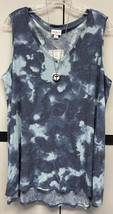 Nwt New Release Lu La Roe Xl Blue Tones Camouflage Ribbed Kristina Tank Top - £27.60 GBP