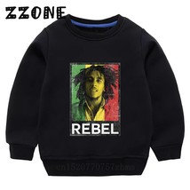 Kids Sweatshirts Jamaica Singer Bob Marley Reggae Rastafari Print Fashion Childr - £50.95 GBP