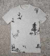Gap T-shirt Womens XS Gray Wildlife Deer Duck Forest Animals Pacific Nor... - £9.42 GBP