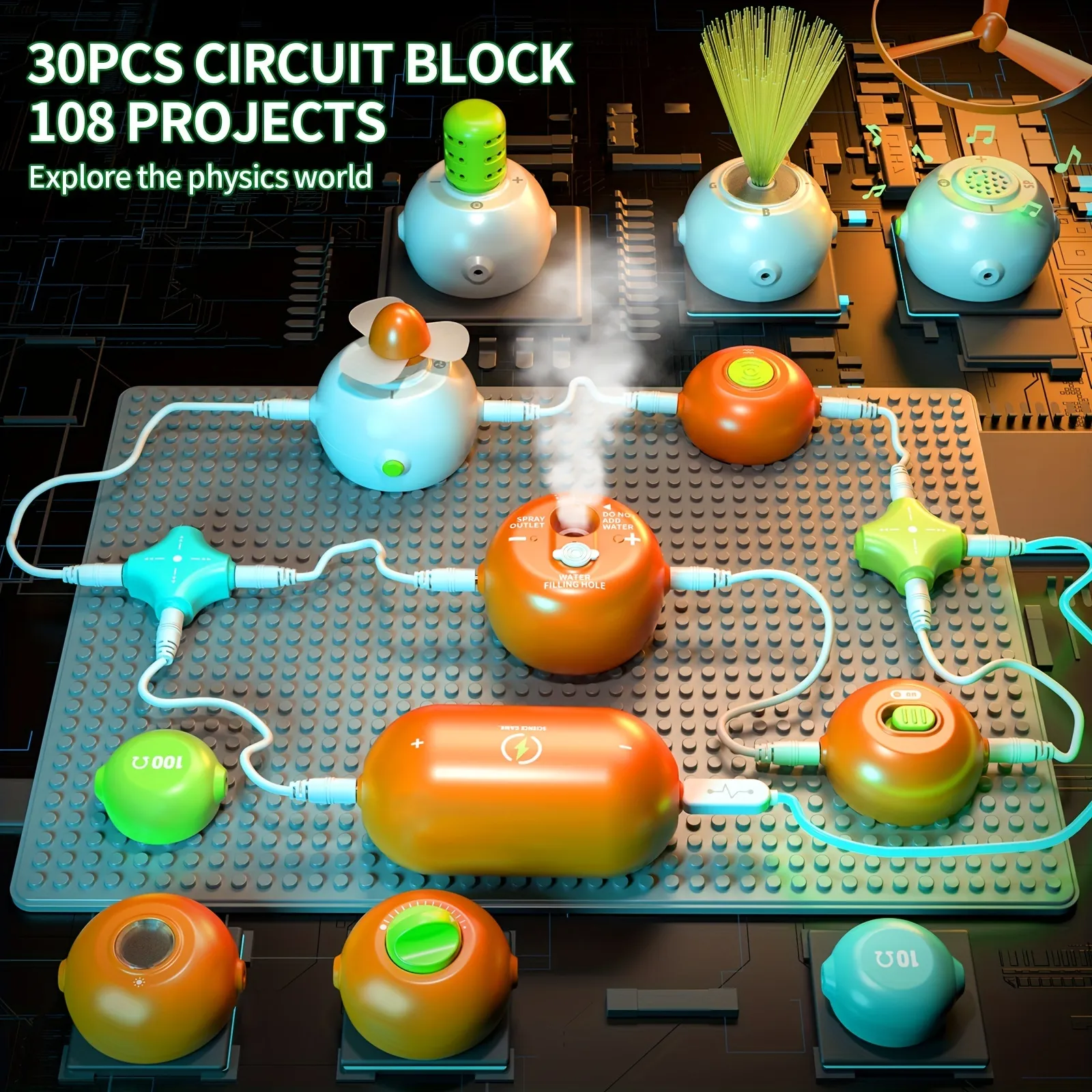 Kids Circuit Blocks Science Toy Electronic Circuit Educational Toys For ... - £39.61 GBP+