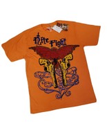 TOOL JEANS Orange Embellished Embroidered Beads  T-shirt Tee Size 2XL XXL - $35.64