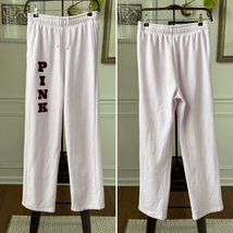 Victoria’s Secret Pink Logo Straight Leg Sweatpants Pink Burgundy S - $535.68 MXN