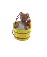 German Ornament Christmas  Mouse Taking a Bath in a Bucket Handmade Hand... - £11.45 GBP