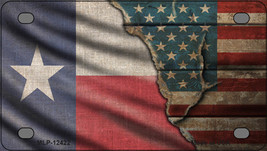 Texas/American Flag Novelty Mini Metal License Plate Tag - £11.76 GBP