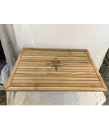 Folding Wings Teak Table Top 17.7/35.4x49.2 Inch Rectangular Star Inlay Marine  - $1,454.00 - $2,168.00