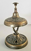 Vintage Desk Bell Bronze 5&quot; Tall - £74.56 GBP