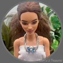 Blue Butterfly Silver Chain Doll Necklace Barbie • 11-12” Fashion Doll Jewelry - £4.62 GBP