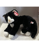 Ty Classic Black &amp; White Shadow Cat Stuffed Animal Plush 12” Tuxedo Kitt... - £47.30 GBP