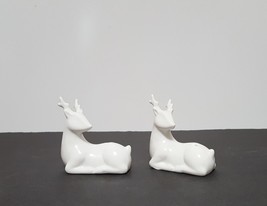 NEW Williams Sonoma Figural Deer Salt &amp; Pepper Shakers Porcelain - £17.63 GBP