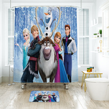 Disney Frozen Olaf Friend Shower Curtain Bath Mat Bathroom Waterproof Decorative - £18.08 GBP+