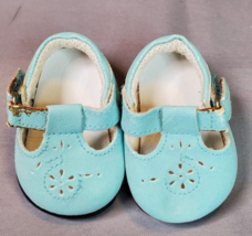 Aqua Blue Doll Shoes Mary Jane T Strap 1 Pair fits American Girl - £5.42 GBP