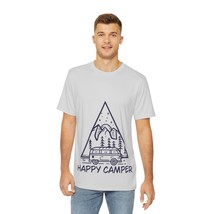 Eye-Catching Happy Camper Graphic Tee, 100% Polyester, Vibrant Print, Fa... - $40.17+
