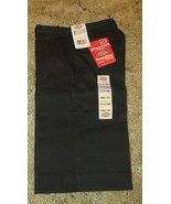 Dickies Girl&#39;s Jr Flat Front Bermuda Short Sz 1 Stretch Fabric Black Pan... - £10.24 GBP