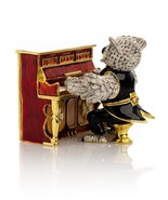 Keren Kopal Owl Playing the Piano Trinket Box Hand made with Austrian Cr... - $2,041.20 MXN