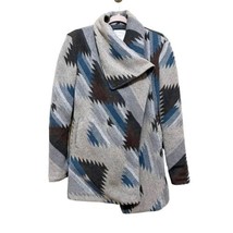 Thread &amp; Supply Aztec Southwestern One Button Winter Coat Gray Brown Blu... - $32.44