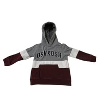 Oshkosh B&#39;gosh Boy Size 7 Fleece Hoodie Pullover Logo Pockets Gray White... - £12.63 GBP