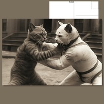  &quot;Roaring Twenties Feline Brawl&quot; Postcard! Cat Fight FREE SHIPPING ‍⬛ - £4.74 GBP