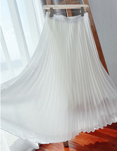 Mid-Length - Pleated Chiffon Skirt - Brown - Custom Plus Size by Dressromantic image 2