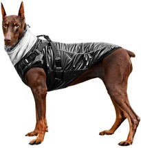 Dog Winter Jackets,Cold Weather Dog Coats with Harness &amp; Furry Collar (Size:6XL) - £25.07 GBP