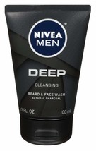 Nivea Men Deep Cleansing Beard And Face Wash 3.3 Ounce (100ml) (2 Pack) - £26.30 GBP