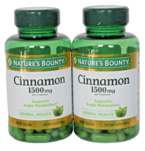 LOT OF 2 Nature&#39;s Bounty Cinnamon Capsules Herbal Supplement 1500Mg 100 ... - $14.62