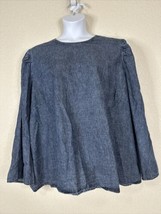 NWT a.n.a. Womens Plus Size 5X Blue Dark Wash Denim Chambray Top 3/4 Sleeve - £15.29 GBP