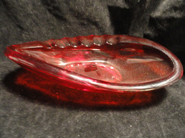 Red Italian Art Glass Kidney Bean Modern Cigar Ash Tray - £39.50 GBP