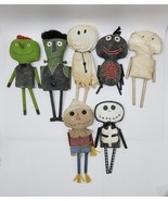 Halloween Decor Folk Art Primitive Style Dolls Witch, Ghost, Skeleton Ra... - $147.35 CAD