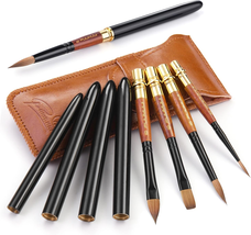 Sable Travel Watercolor Brushes, Fuumuui 4Pcs Elegant Kolinsky Sable Watercolor - £27.53 GBP