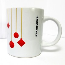 Starbucks White with Red Ornaments Christmas 10.8 oz 320ml Coffee Mug Cup - £19.63 GBP