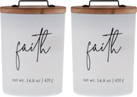 BHG 14.8oz Scented Candle, White Jar, 2-pack [Faith - Cherry and Clove] - £27.61 GBP