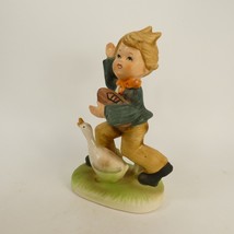 Vintage K-Mart Boy playing Football with a duck Figurine Hand Painted AFJH6 - £3.92 GBP