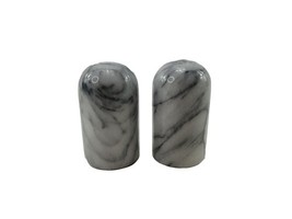 Marble Grey Salt &amp; Pepper Shakers Container Onyx SET - $180.74 MXN