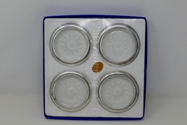 Leonard Genuine Crystal and Silver Plate Coaster Ashtray Set - Made in Italy - £15.65 GBP