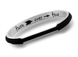 Christian Jewelry Hair Tie Bracelet Faith Over Fear Cuff for - £39.33 GBP